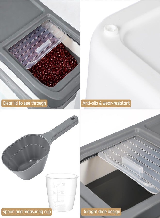 LemonRoad 4 Pack Rice Storage Container 22 Lbs with Airtight Lids, Measuring Cup and Spoon for Dry Food Cereal Grain Cat Bird and Dog Food - Image 4