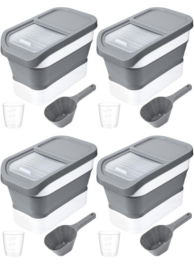 LemonRoad 4 Pack Rice Storage Container 22 Lbs with Airtight Lids, Measuring Cup and Spoon for Dry Food Cereal Grain Cat Bird and Dog Food - Image 1