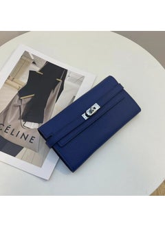 h-Jia Kelly woc long wallet 2023 new womens bag Korean-style mini shoulder messenger bag Womens Small bag mobile phone bag Blue