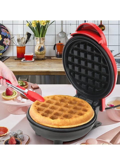 1000W Jamaky Mini Waffle Maker with Non-Stick Coating, Classic Waffle Maker, Electric Cake Maker for Pancakes, Cookies, Shuffles, Snacks, Belgian Waffles Baking instead of frying is healthier.