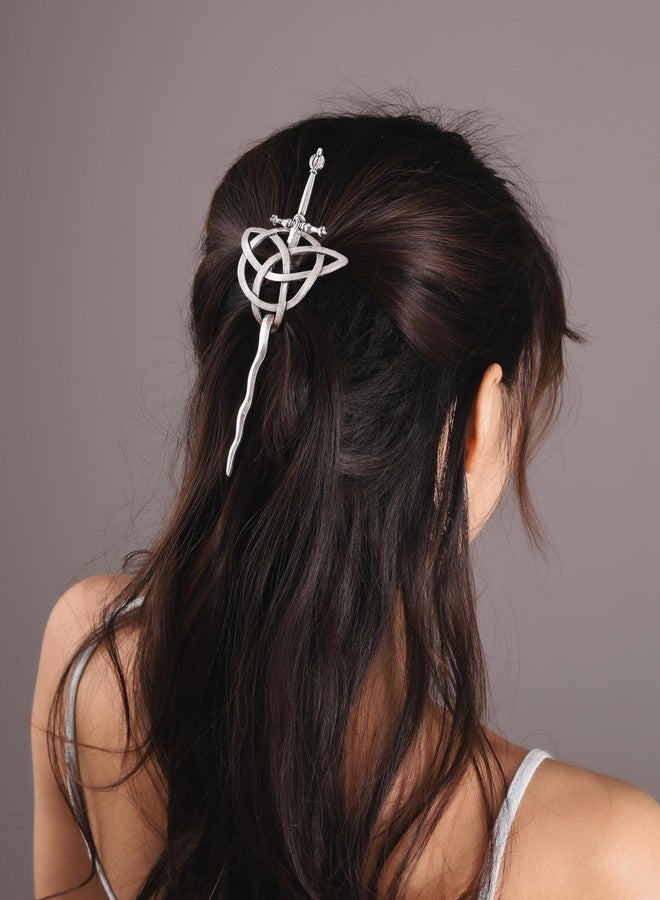 HAQUIL Viking Sword Celtic Knot Hairpin, Retro Minimalist Hair Accessories for Women, Viking Jewelry for Women - Image 2