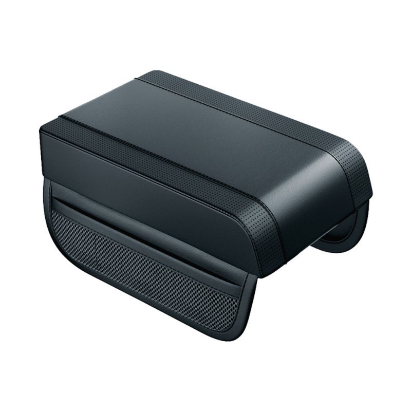 Car Armrest Storage Box: 18*27 Cm Black Skin-Friendly PU Leather Memory Foam - Storage Design With 2 Side Pockets Center Console Organizer for Most Cars SUV Trucks Interior Use - Image 1