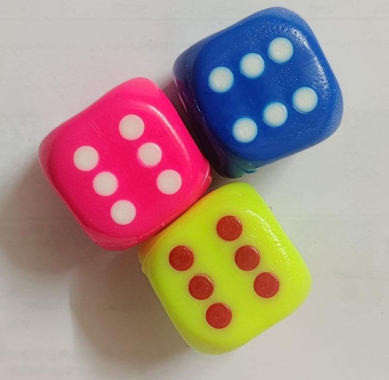 PMK E Store Six Sided 25mm Very Big Size Multi Color Dice or Die for Playing Board Games and Poker Chip Set Games (4) - Image 1