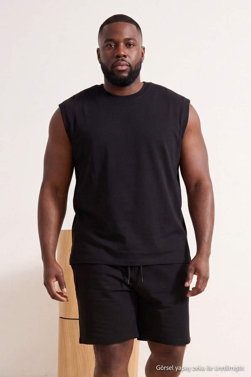 trendyol Black Oversize/Wide Cut 100% Cotton Large Size Tracksuit Set Tmnss26Ts00032 - Image 1