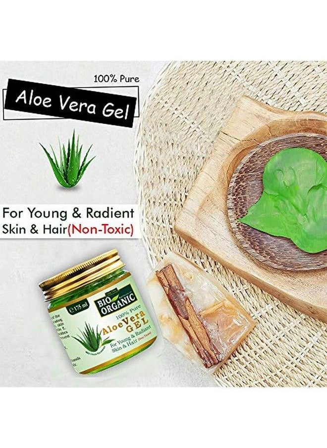Indus Valley - Bio Organic Nontoxic Aloe Vera Gel Set Of 3 For Acne Scars Glowing & Radiant Skin Treatment (175X3=525Ml) - Image 1