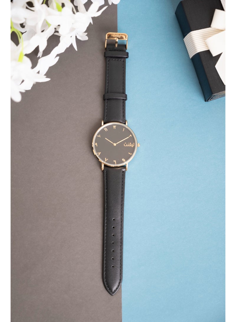 LIGANT Luxury Men's Watch with Black Leather Strap - Elegant Modern Design - Sophisticated Wristwatch for Formal Events & Business - Image 5