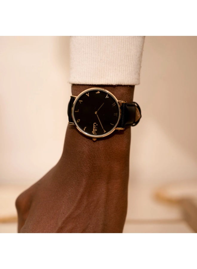 LIGANT Luxury Men's Watch with Black Leather Strap - Elegant Modern Design - Sophisticated Wristwatch for Formal Events & Business - Image 3