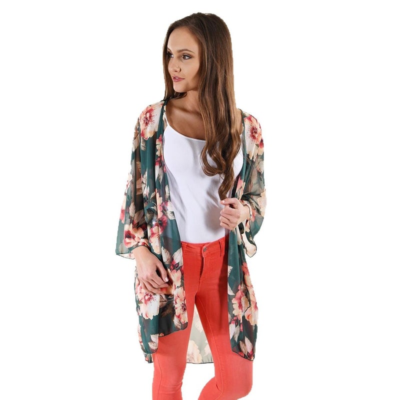 Women's Chiffon Printed Kimono Cardigan - Image 5