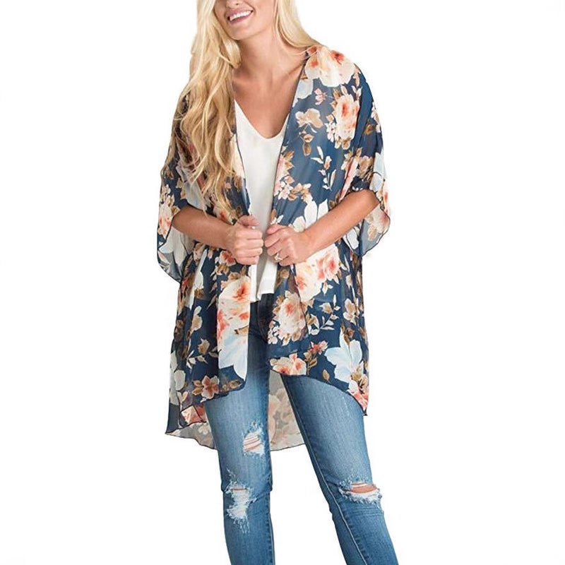 Women's Chiffon Printed Kimono Cardigan - Image 3