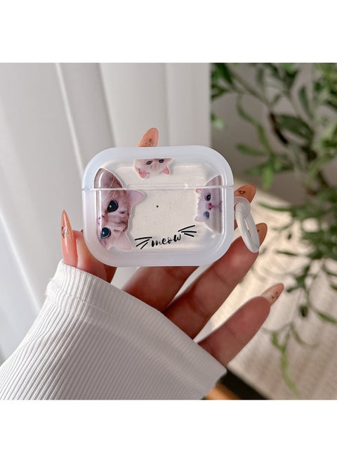 Ins Cute Sunglasses Cat Suitable For Apple Bluetooth Airpods Pro Protective Case Airpods4 Generation Earphone Case-Color:Peeking Cat-Applicable Models:airpods 3