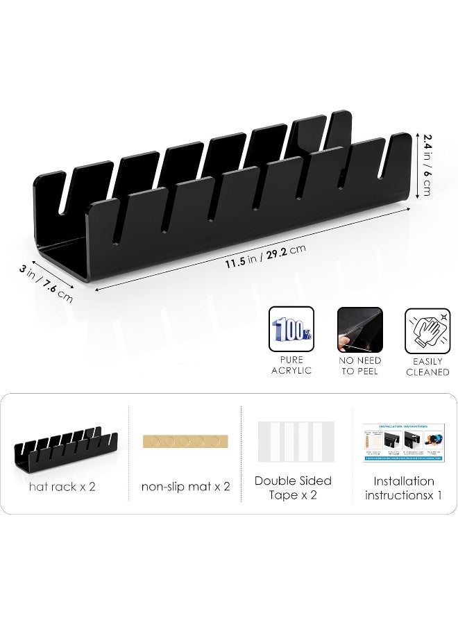 TPGP Hat Organizer For Baseball Caps 2 Packs, Acrylic Cap Storage Holder For Ball Cap, Golf Cap, Trucker Hat - Install-Free | Easy Grab | Gift Idea | Minimalist(Black) - Image 4