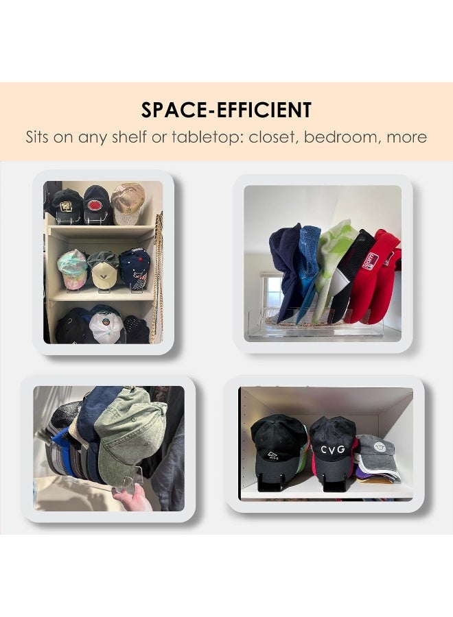 TPGP Hat Organizer For Baseball Caps 2 Packs, Acrylic Cap Storage Holder For Ball Cap, Golf Cap, Trucker Hat - Install-Free | Easy Grab | Gift Idea | Minimalist(Black) - Image 5