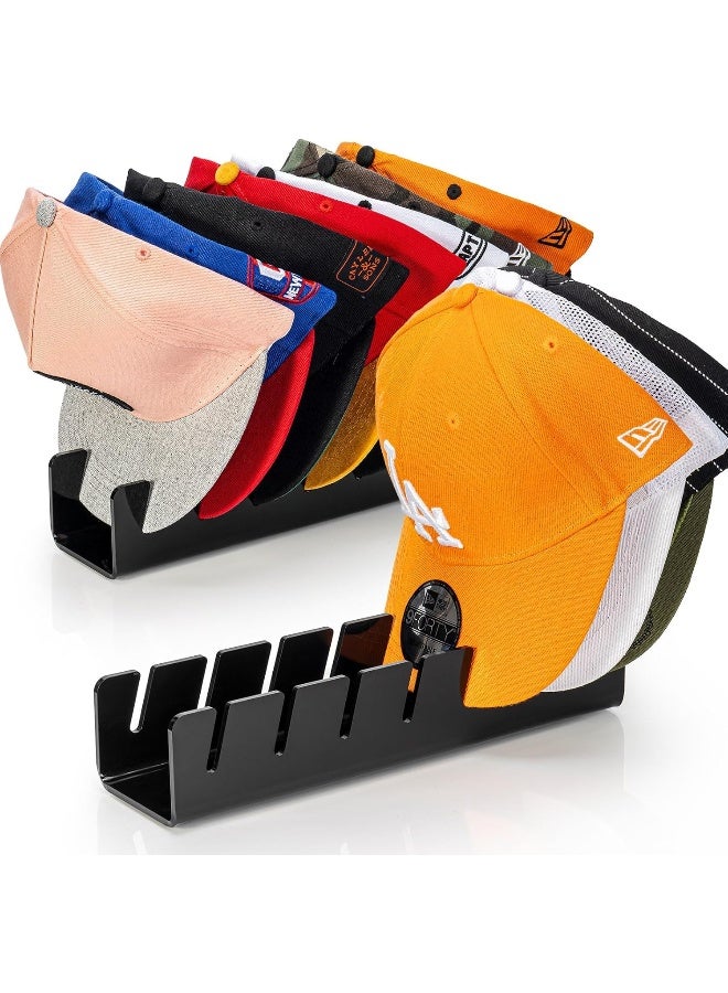 TPGP Hat Organizer For Baseball Caps 2 Packs, Acrylic Cap Storage Holder For Ball Cap, Golf Cap, Trucker Hat - Install-Free | Easy Grab | Gift Idea | Minimalist(Black) - Image 1