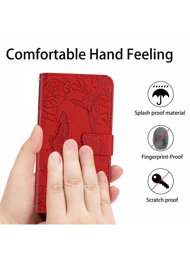 S-TOP Case For Huawei P40 Skin Feel Butterfly Peony Embossed Leather Phone Case - Image 5