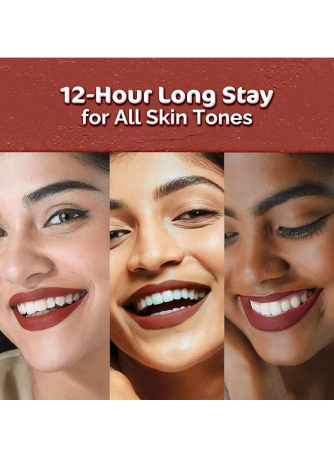 Mamaearth - Mamaearth Moisture Matte Longstay Lipstick with Avocado Oil & Vitamin E for 12 Hour Long Stay - 2 g (Raisin Punch) - Image 1