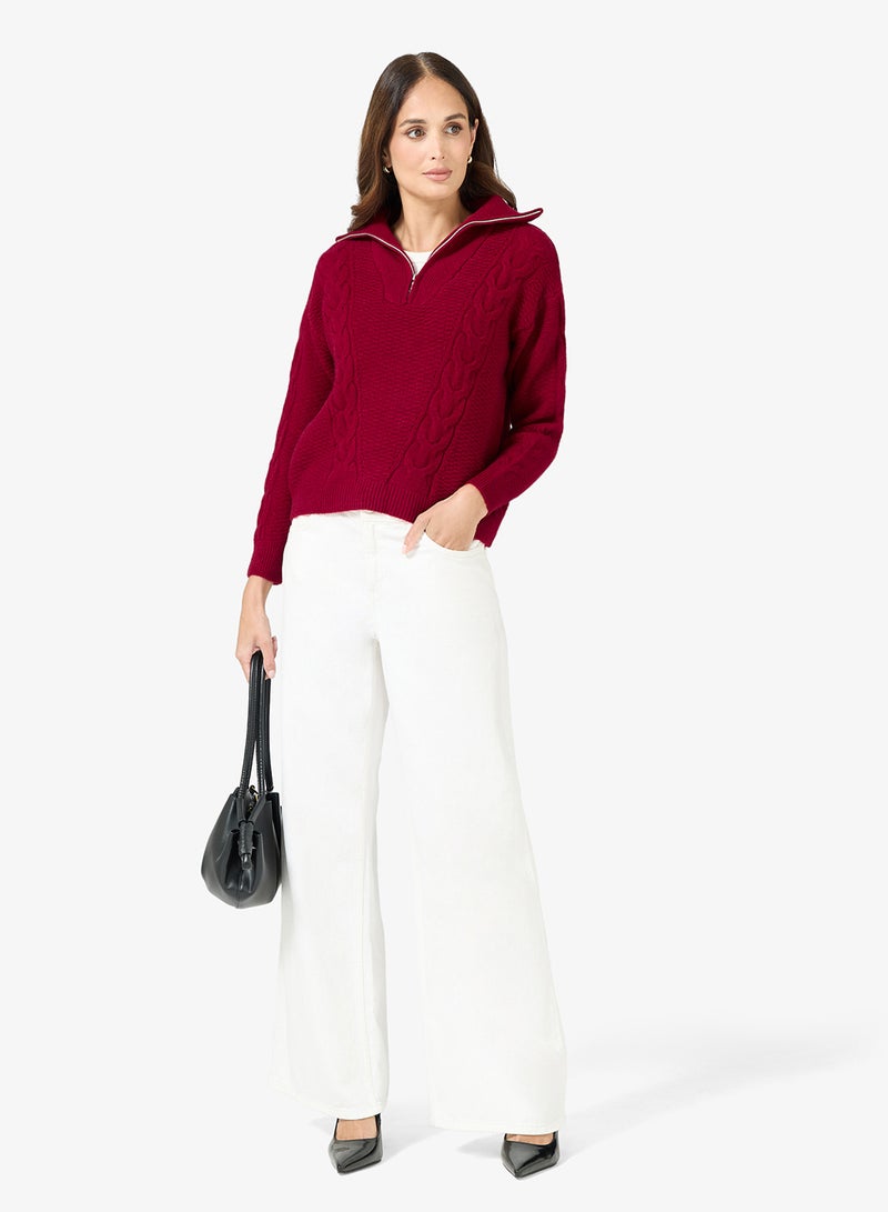 ايلا كنزة بولو محبوكة بالكابل - Image 4