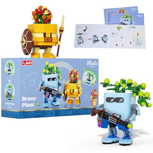 JAKI Botanicals Warrior Brave Plants Building Toy Set Medieval Knight Vintage Planter Design Interchangeable Pot DIY Succulent Desk Decor Birthday Gift Play Display for Kids Girls and Boys 12 - Image 1