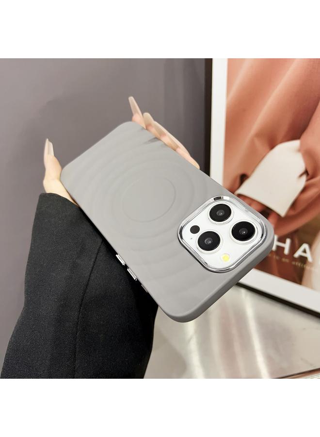 S-TOP Case For iPhone 15 Pro Max Wave MagSafe Silver Lens Frame TPU Phone Case - Image 1