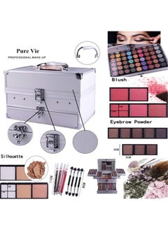 Pure Vie Allinone Holiday Gift Makeup Set Essential Starter Bundle Include Eyeshadow Palette Lipgloss Concealer Blush Eyebrow Foundation Face Powder Eyeliner Pencil Make Up Kit For Women Full Kit  - Image 4