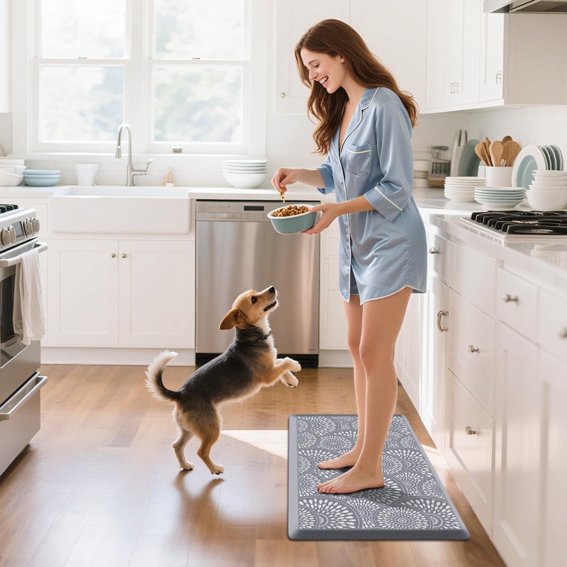 Mattitude Kitchen Mat, 17.3x28in Heavy Duty Ergonomic Comfort Foam Standing Desk Mat, Waterproof Non-Slip Standing Mats and Rugs for Kitchen, Office, Laundry, Grey - Image 4