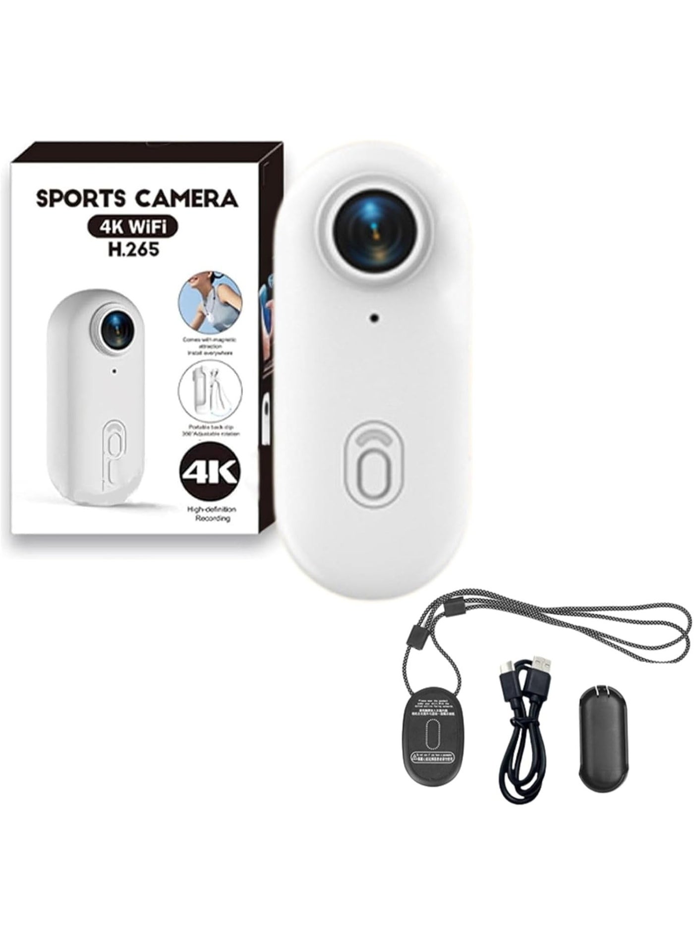 4K Ultra HD WiFi Action Camera - Tiny Thumb Size (1.25oz), Magnetic & Wearable Body Cam with 360° Clip, 131ft Waterproof (IPX8), 120-Min Battery Life, Hands-Free POV Vlogging for Cycling, Motorcycle, Diving & Sports – Supports 256GB TF Card, Loop Recording, H.265 Codec, Real-Time Viewing – Your Ultimate Adventure Companion!