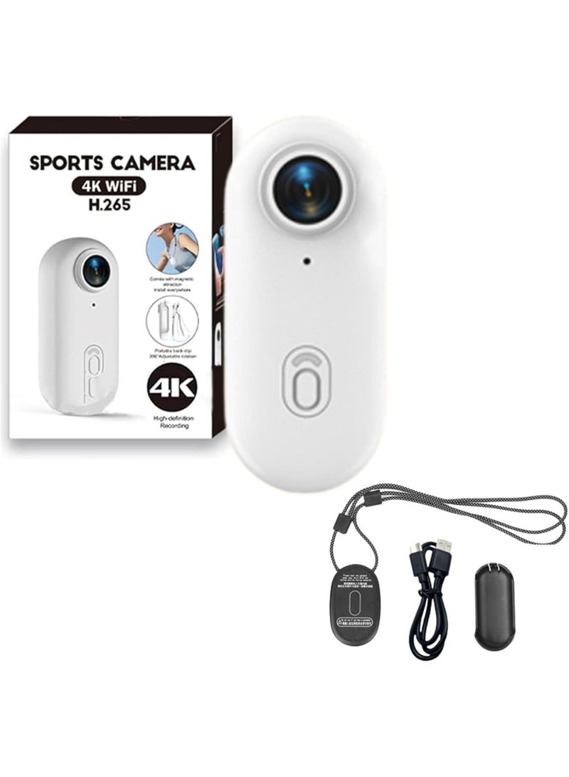 أكاليكس كاميرا أكشن فائقة الوضوح بدقة 4K مع واي فاي - صغيرة الحجم (37 غرامًا)، كاميرا جسم مغناطيسية قابلة للارتداء مع مشبك بزاوية 360 درجة، مقاومة للماء حتى عمق 40 مترًا (IPX8)، عمر بطارية يصل إلى 120 دقيقة، تصوير فيديو من منظور الشخص الأول بدون استخدام اليدين لركوب الدراجات النارية والغوص والرياضات - تدعم بطاقة ذاكرة TF بسعة 256 جيجابايت، تسجيل متواصل، ترميز H.265، عرض في الوقت الفعلي - رفيقك الأمثل في المغامرات! - Image 1