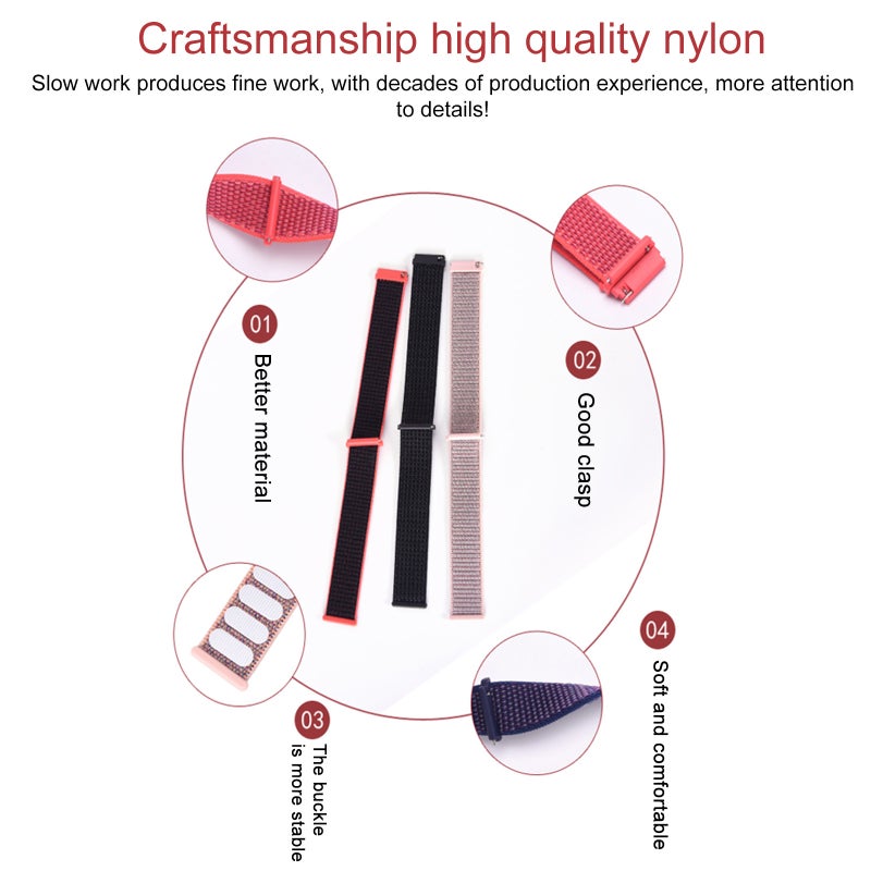 إيروريكس سوار ساعة عالمي من النايلون مقاس 18 مم (رمادي مرساة) - Image 3