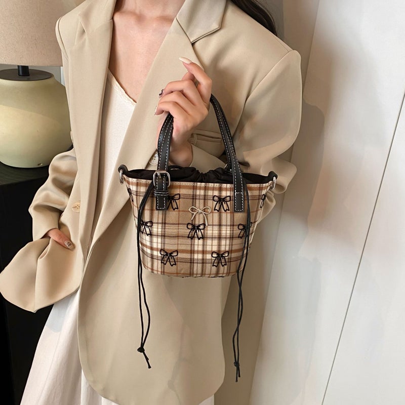 Niche Retro Polo Dot Bucket Bag Women'S Super Popular Korean-Style Hand Bag Stylist Shoulder Crossbody Bag - Image 2