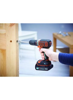 BLACK+DECKER Drill Driver 18V Lithium Ion Smart Tech With 400Ma Charger And Kitbox Bdcdc18Kst Gb Multi Color  - Image 3