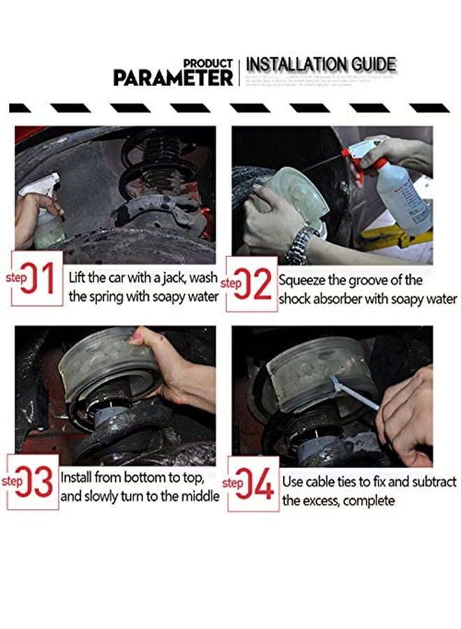 2Pcs Universal Car Shock Absorber Spring Bumper Power Auto Buffers B Type Spring Bumpers Rubber - Image 3