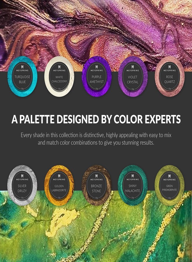 MEYSPRING Gemstones Collection Mica Powder for Epoxy Resin - 100g - Epoxy Pigment Colors for Resin Art, Geode Art - Resin Pigment Powder and Cosmetic Grade Mica Powder - Epoxy Resin Pigment Set - Image 3