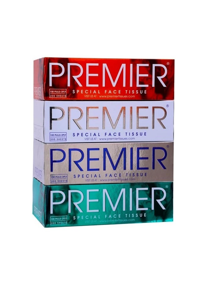 Premier - Box Face Tissue 100 Pulls 2Ply(Pack Of 4=400 Pulls ,800 Sheets) - Image 1