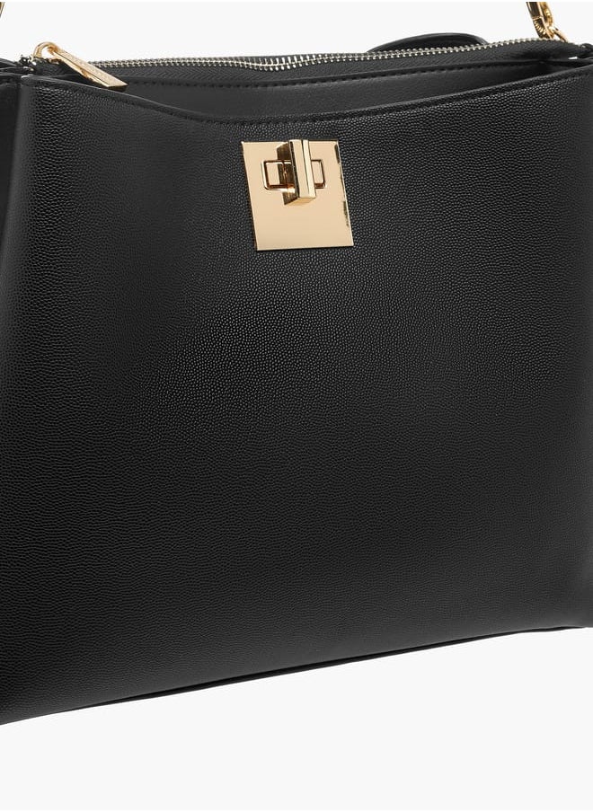 Flora Bella By Shoexpress Women Monogram Print Shoulder Bag with Adjustable Strap  - Image 4