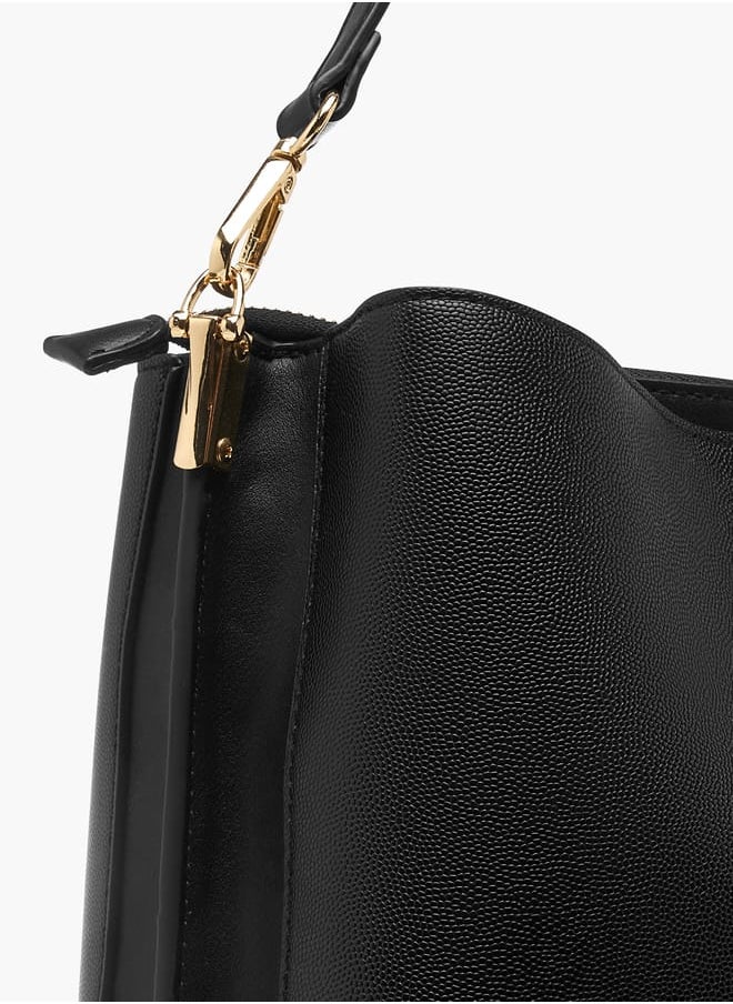 Flora Bella By Shoexpress Women Monogram Print Shoulder Bag with Adjustable Strap  - Image 5