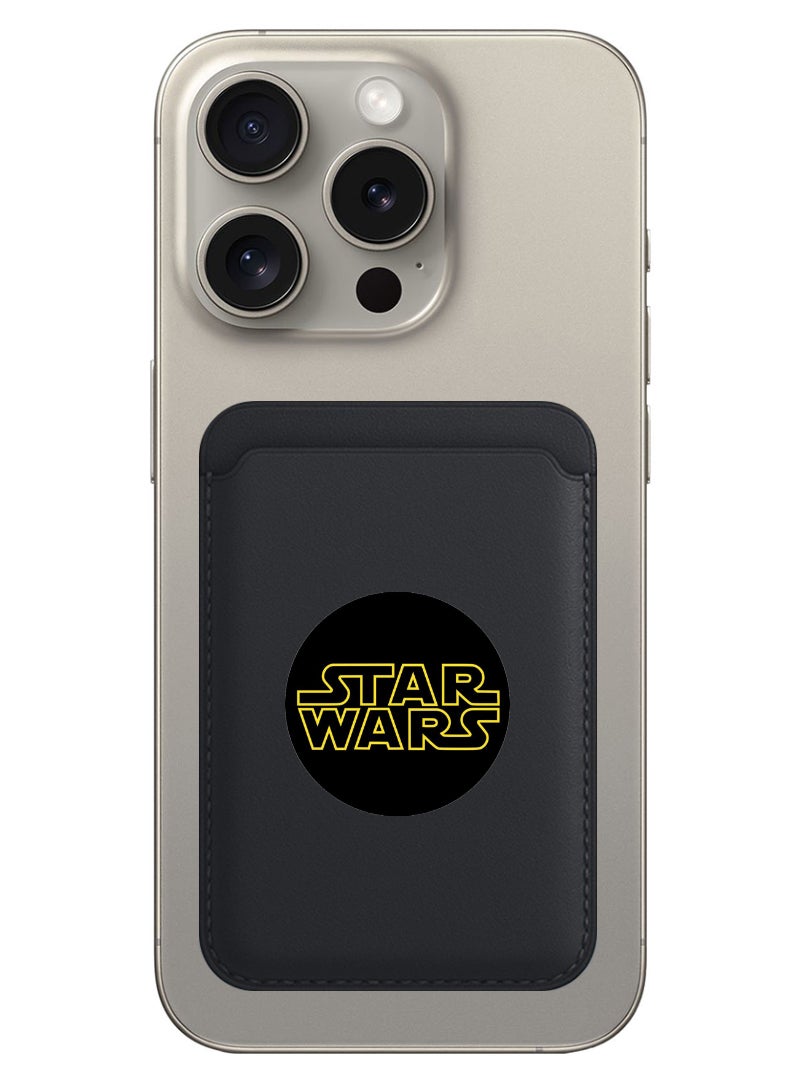 Theodor Magnetic Wallet, Compatible with MagSafe Wallet, for iPhone Wallet, for iPhone 16/15/14/13/12 Series, Not for iPhone 13/12 mini, 3 Card Holder, Vegan Leather, Black - Star wars - Image 1