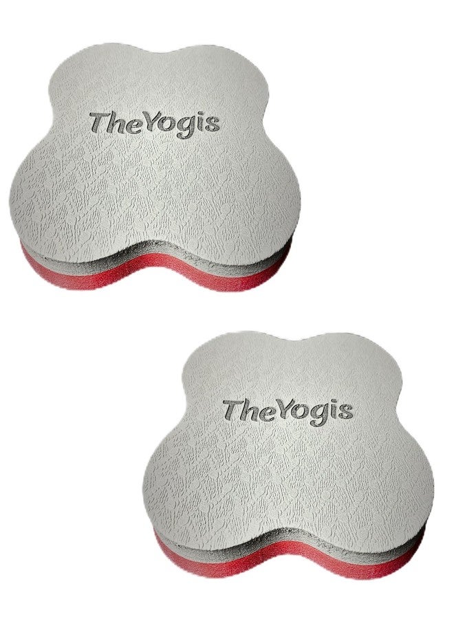 The Yogis Yoga Elbow Knee Pads, Yoga Mat Pads Support |Red Grey | Pc-2 - Image 1