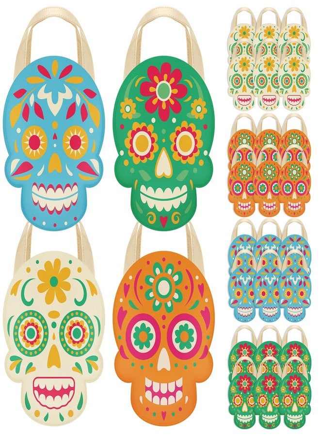 Sunnymove 28 Pcs Day of The Dead Gift Bags with Handles Dia De Los Muertos Colorful Non Woven Treat Bags for Christmas Candy Goodies and Small Gifts Mexican Party Favors Supplies - Image 1