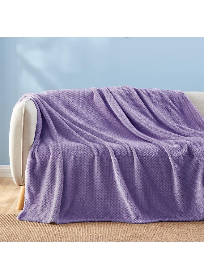 NEWCOSPLAY Super Soft Throw Blanket Lavender Premium Silky Flannel Fleece Leaves Pattern Lightweight Bed Blanket All Season Use (Lavender  Throw(50""x60"")) - Image 4