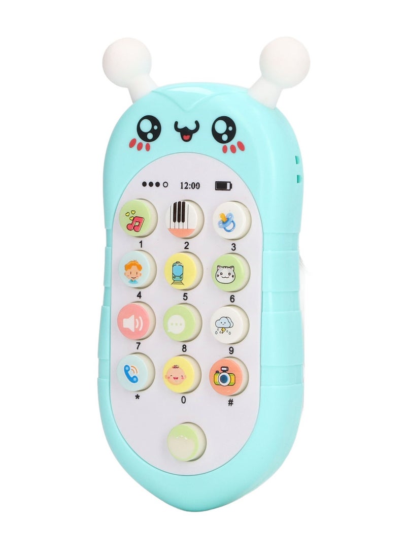 فيلوز لعبة هاتف الطفل متعددة الوظائف على شكل نحلة موسيقى للنوم تعمل بالبطارية مناسبة لألعاب التعليم المبكر باللون الأخضر مع حبل قصير - Image 1