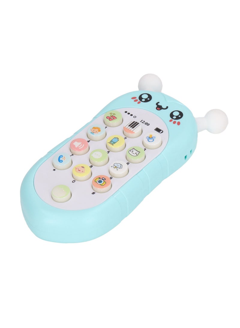 فيلوز لعبة هاتف الطفل متعددة الوظائف على شكل نحلة موسيقى للنوم تعمل بالبطارية مناسبة لألعاب التعليم المبكر باللون الأخضر مع حبل قصير - Image 2