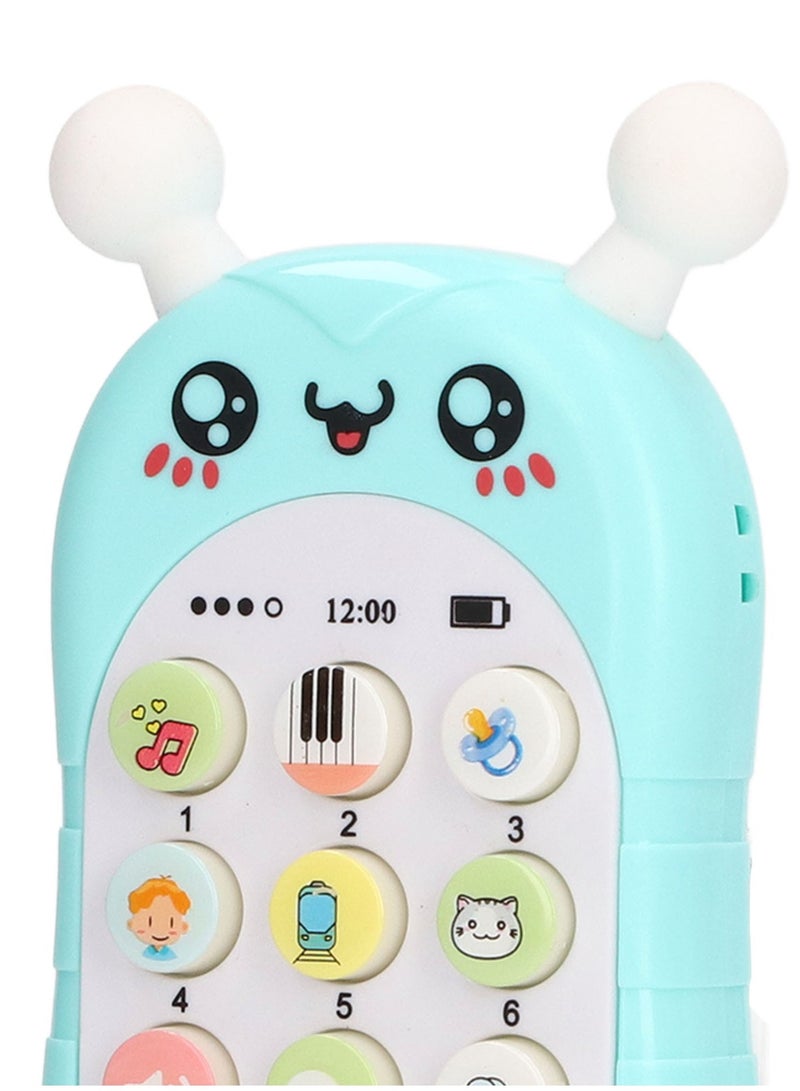 فيلوز لعبة هاتف الطفل متعددة الوظائف على شكل نحلة موسيقى للنوم تعمل بالبطارية مناسبة لألعاب التعليم المبكر باللون الأخضر مع حبل قصير - Image 4