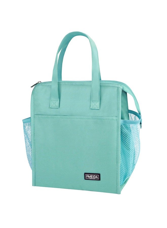 Fmeida Insulated Lunch Bag Women, Leakproof Womens Lunch Bag, Thermal Adult Lunchbag With Front Side Pockets, Reusable Lunch Bag For Office Work Travel Picnic Large Mint Blue - Image 1