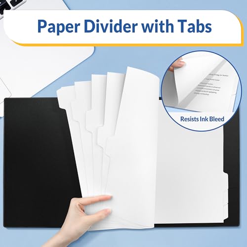 SUNEE Binder Dividers with Tabs for 3 Ring Binder, 8.5 x 11 Paper White Binder Dividers Blank with 5 Tabs, 20 Sets Page Dividers for School, Office and Home, 100 Dividers - Image 5