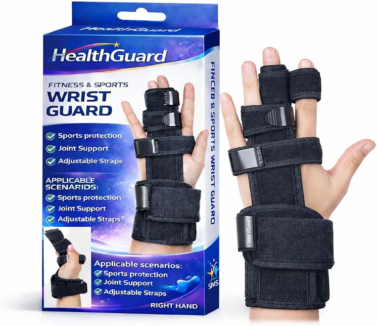 Adjustable Finger Splint with Bendable Aluminum Bracket, 2 Finger Support for Trigger Finger Fractures, Arthritis, Sprains (Right)