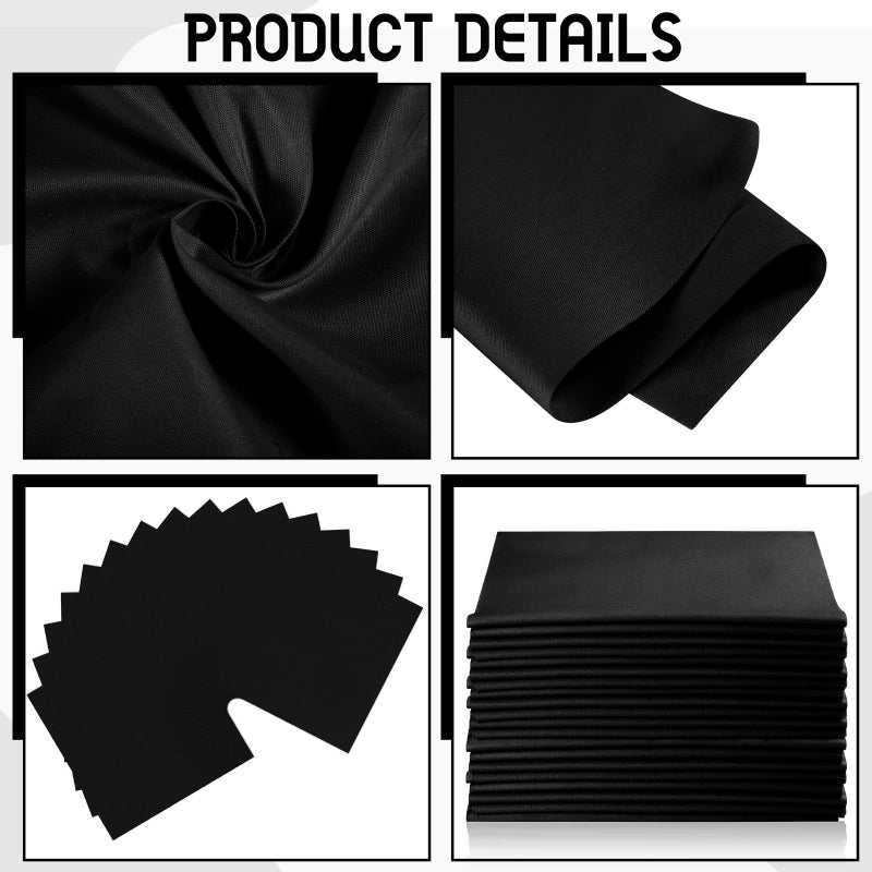 Breling 50 Pcs 10 x 10 Inch Cotton Fabric Bundle Squares Precut Fabric Squares for Sewing Making Quilts for Craft Lovers (One Size,Black) - Image 3
