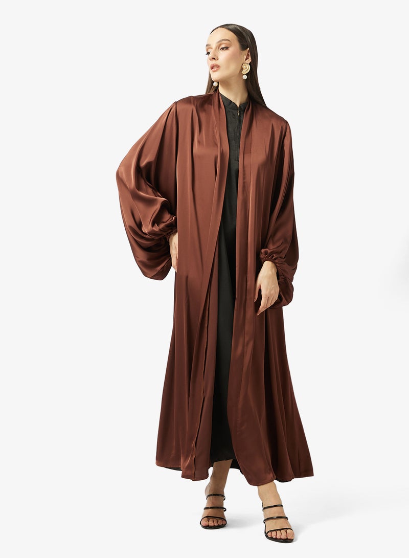 خزانة عباية بأكمام منفوشة مع شيلة - Image 1