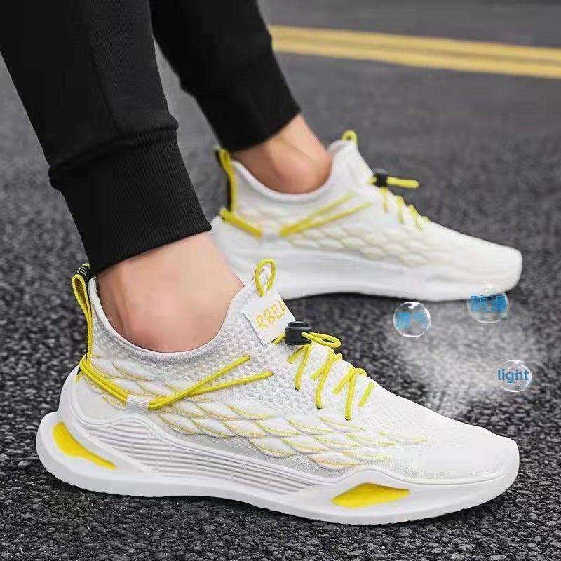 2022 Spring Breathable Sneakers Trendy Korean Mens Casual Shoes 97 [Yellow]] 