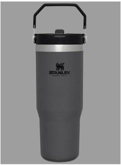 STANLEY IceFlow Flip Straw Water Bottle, 0.88L – Vacuum Insulated, Leakproof & BPA-Free – Keeps Water Cold for 12 Hours – Easy-Carry, Dishwasher Safe Stainless Steel Travel Mug (Charcoal)