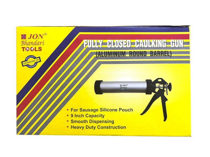 Jon Bhandari Tools Manual Aluminium Caulking Gun – Fully Enclosed Barrel for 310ml Silicone Sealant Cartridges | 9 inch Heavy Duty Applicator for Professionals, DIY, Hobbyists - Image 4