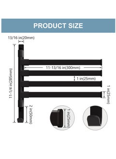 Swivel Towel Rack,Wall Mounted Black Towel Bar with 4-Arm Towel Hanger,Rustproof Towel Racks for Bathroom 180° Rotation,13 Inch Bathroom Towel Holder, Bathroom Accessories - pzsku/ZABA2BA49D6B9832875D2Z/45/_/1721117118/fceddd34-5665-4654-a32e-e2df638c676d